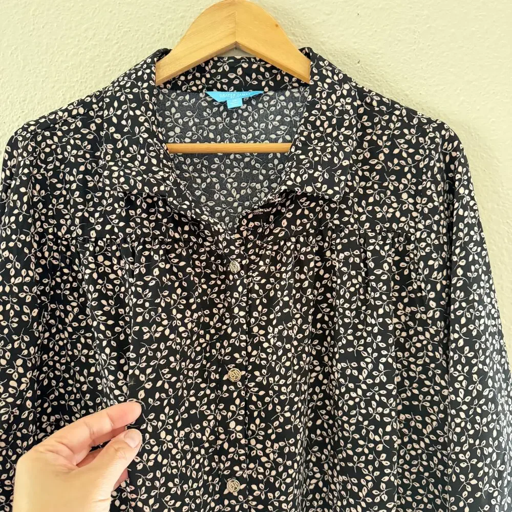 Draper James RSVP Floral Print Long Sleeves Ruffle Hem Dress